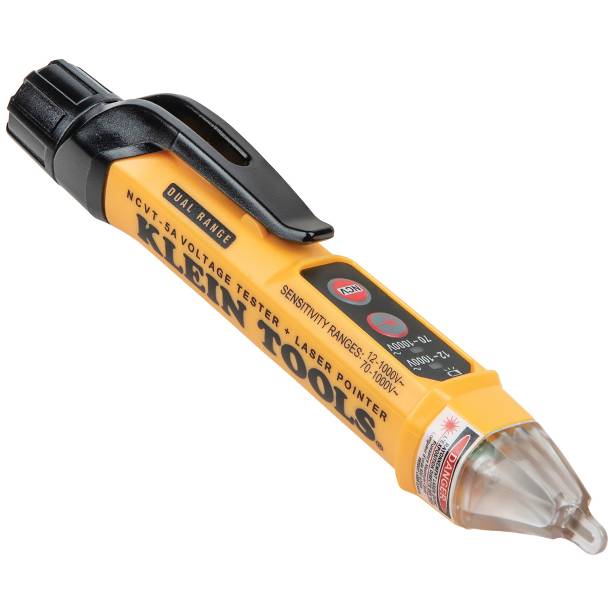 Klein Tools Non-Contact Voltage Tester Pen — Dual Range, 70–1000V AC, Laser Pointer, Model# NCVT-5A